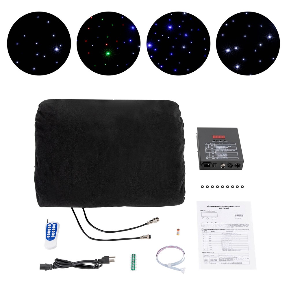 LED Stage Backdrop w/Remote Control 20FTx10F LED Star Light Curtain Backdrops
