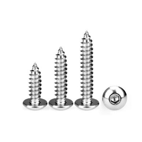 8pcs M6 allen self-tapping screws hex socket bolt round head self-attack nails