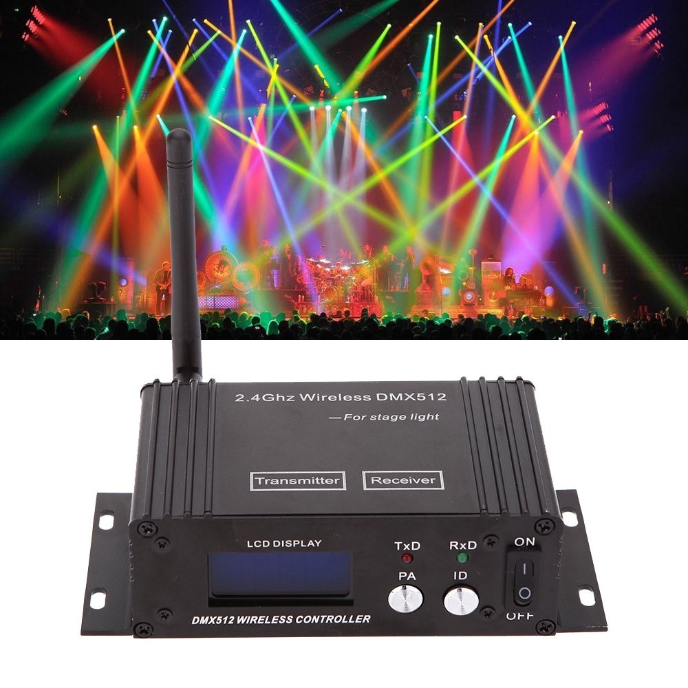 DMX512 Controller 2.4G Wireless Controller Transmitter Receiver LCD Display Powe