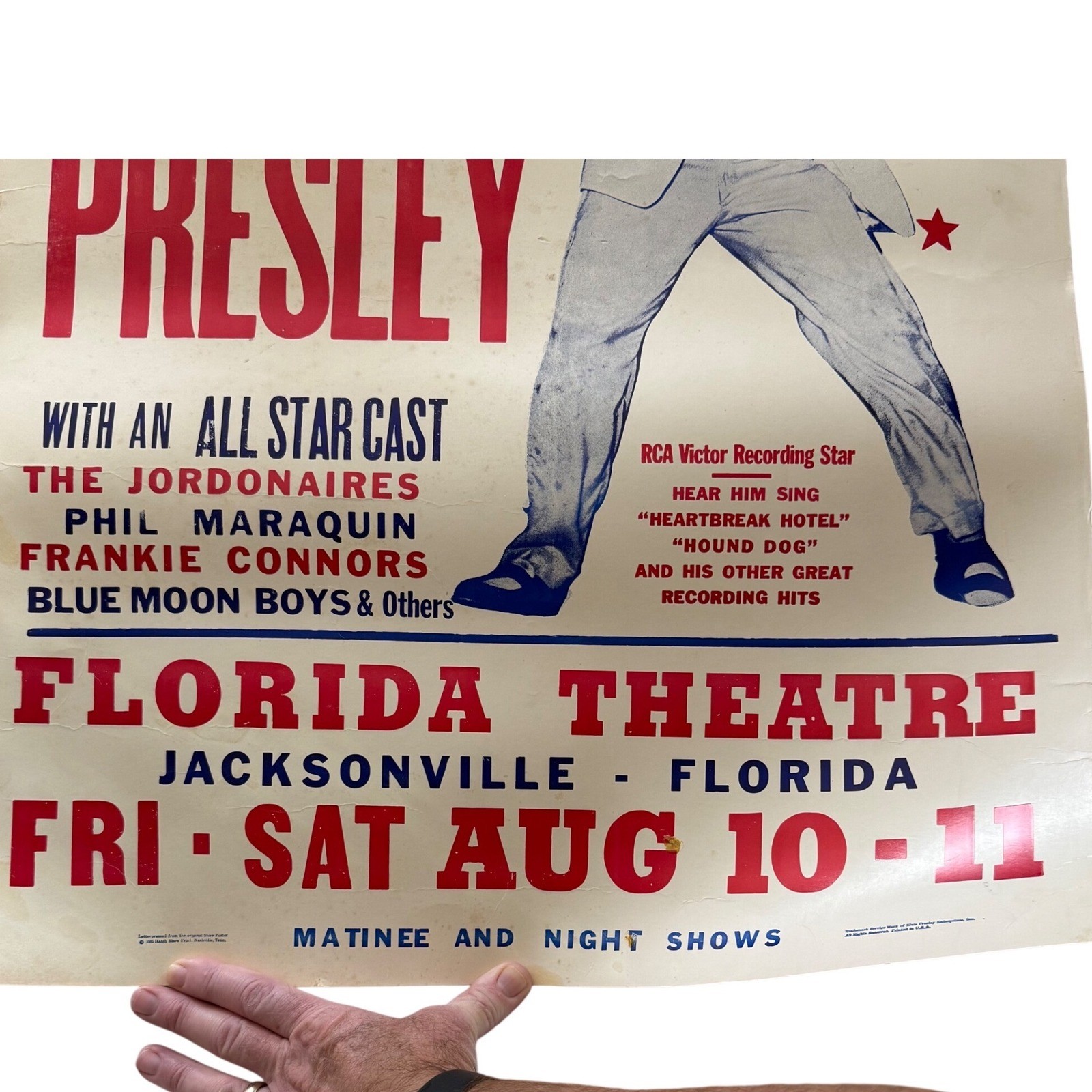 Vintage Elvis Presley Hatch Show Print Poster 1985 Letterpress Florida Theatre