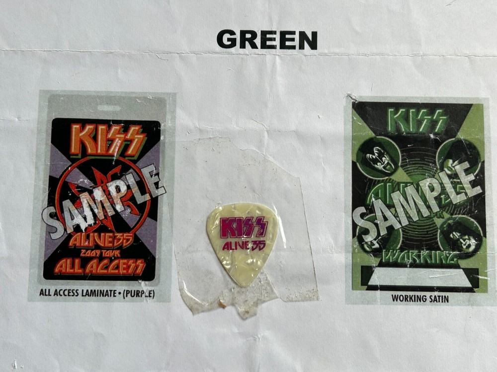 KISS Concert Alive 35 Tour Backstage Pass Access Sign w/ Paul Pick Vintage Kiss