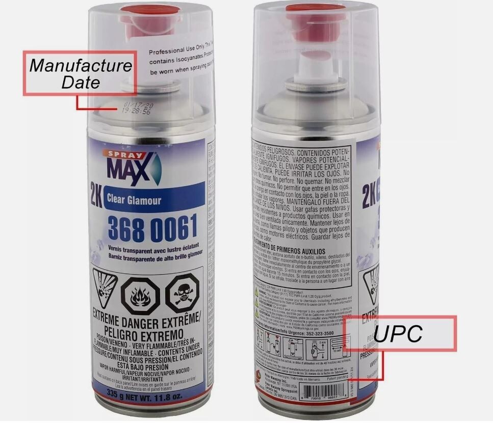 Spraymax 3680061 2K Clear Coat Aerosol Spray Cans -3 Pack-High Gloss Automotive