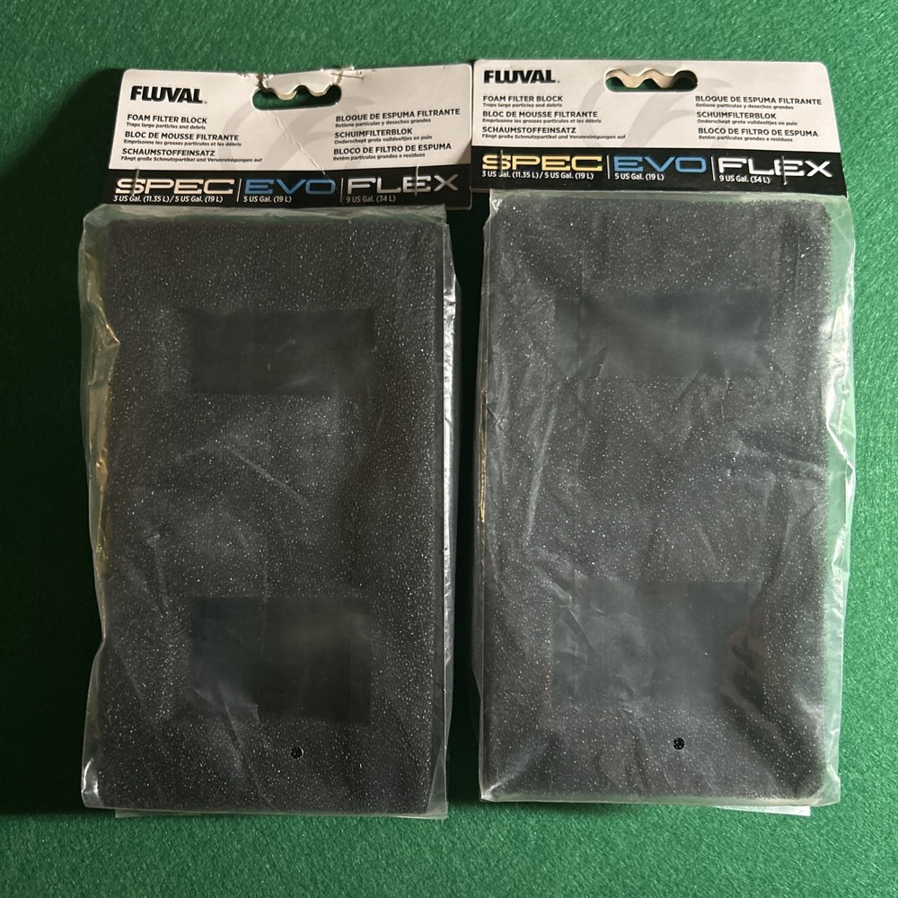 2 Fluval Spec Evo Flex Replacement Foam Filter Blocks