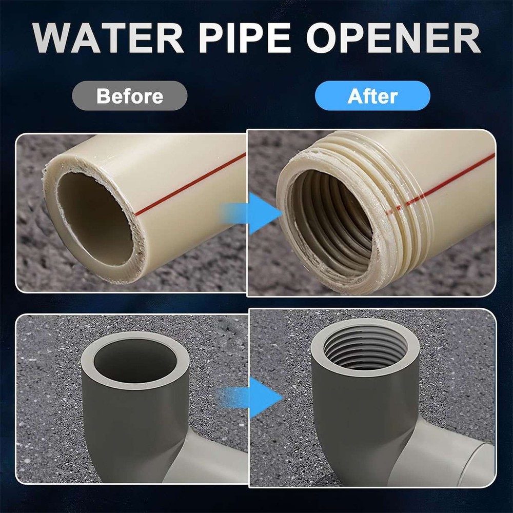 2Pcs 1/2''&3/4'' Water Pipe Integrated Internal & External Pipe Threading Tool