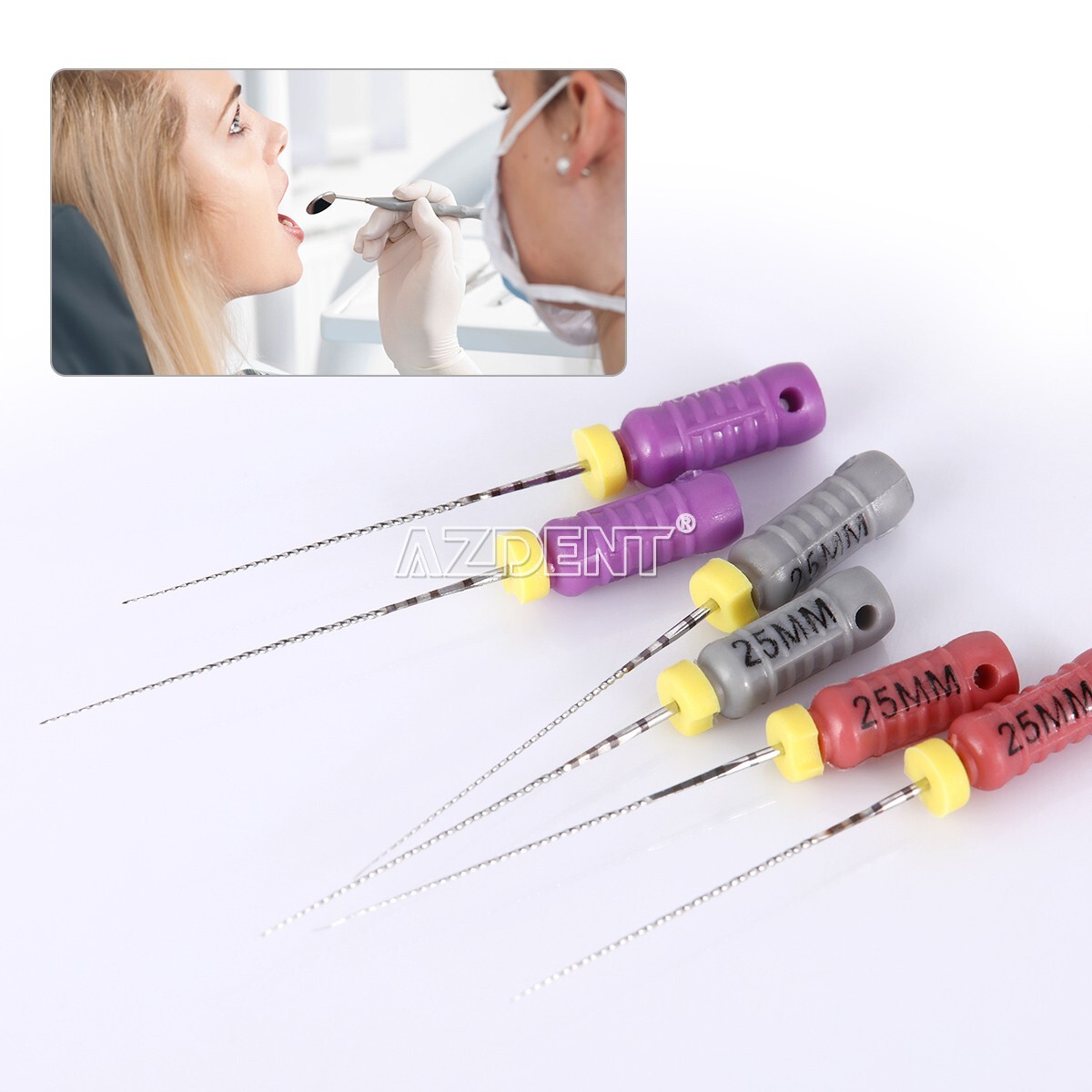 6pcs Dental Hand Use C Files 6# 8# 10#25mm Endodontics Endo Root Canal AZDENT