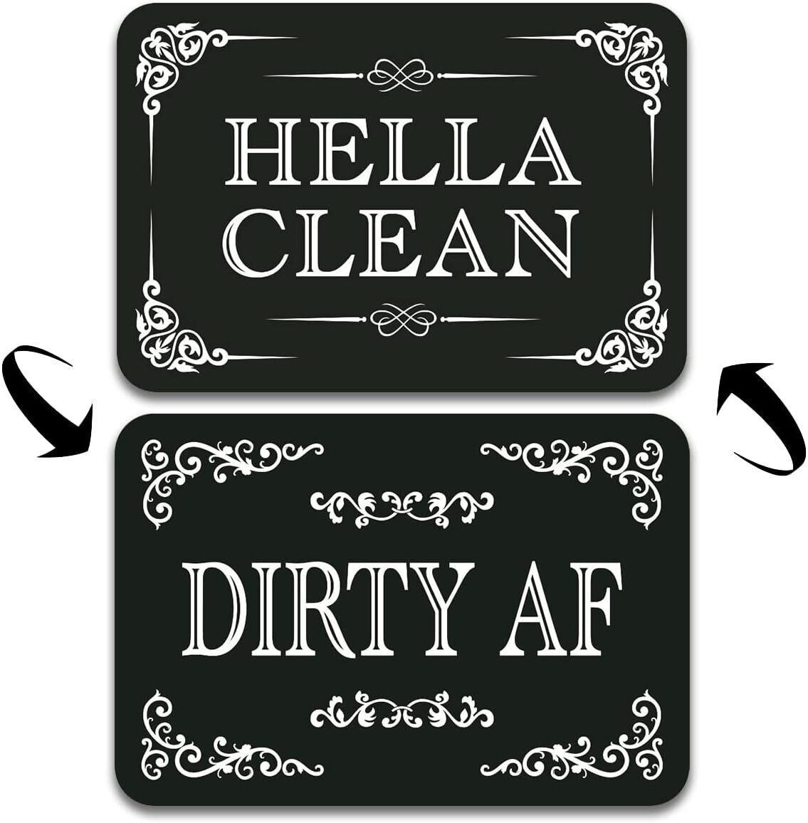 Dishwasher Magnet  "Hella Clean"  "Dirty AF"  works on ALL dishwashers