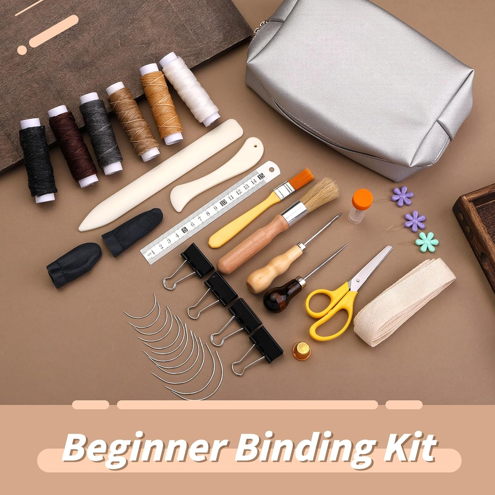 49 Pcs Hand Bookbinding Tools Bookbinding Kits for Beginners Bookbinding Supplie