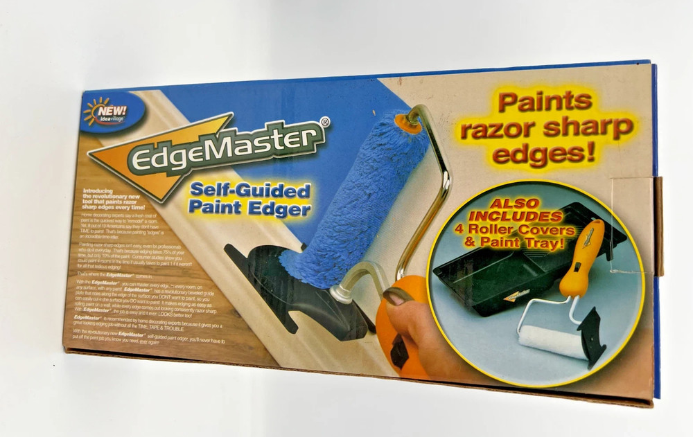 EdgeMaster Self-Guided Paint Edging Edger Tool Paints Razor Sharp Edges 4 Roller