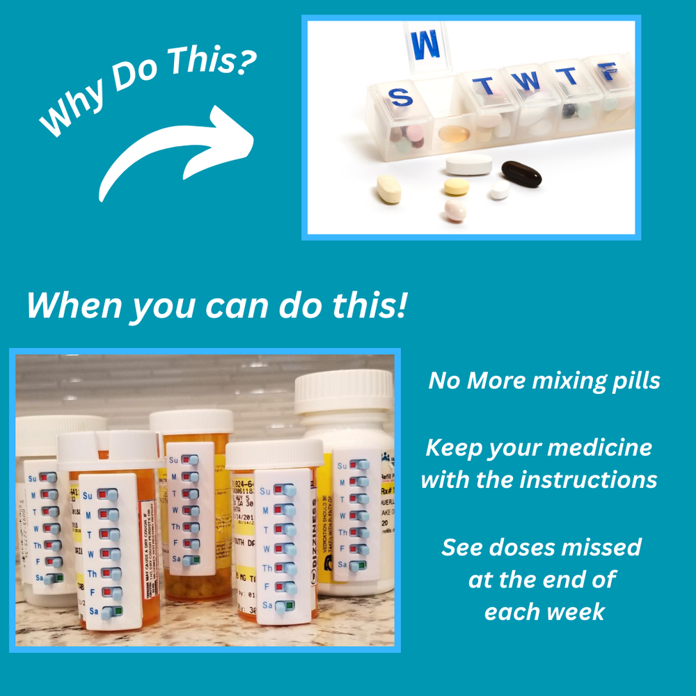 5 Count Pack Pill Tracker Take-n-Slide Medication Tracker and Reminder