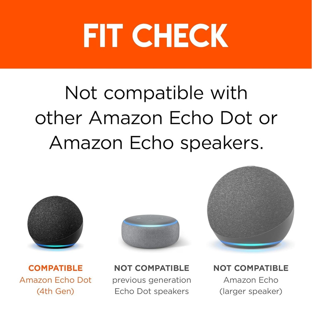 Made For Amazon Wall Mount, White, for Echo Dot (4th generation)