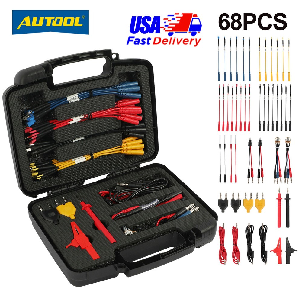 68 Pcs Electrical Multimeter Test Leads Kit Probe Cable Circuit Test Diagnostic