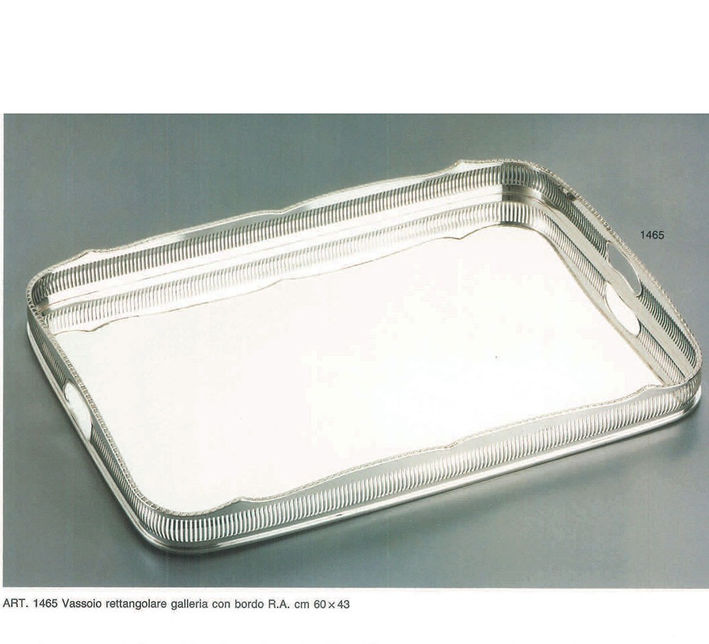 Silver Gallery Tray Oblong , Pierced Border