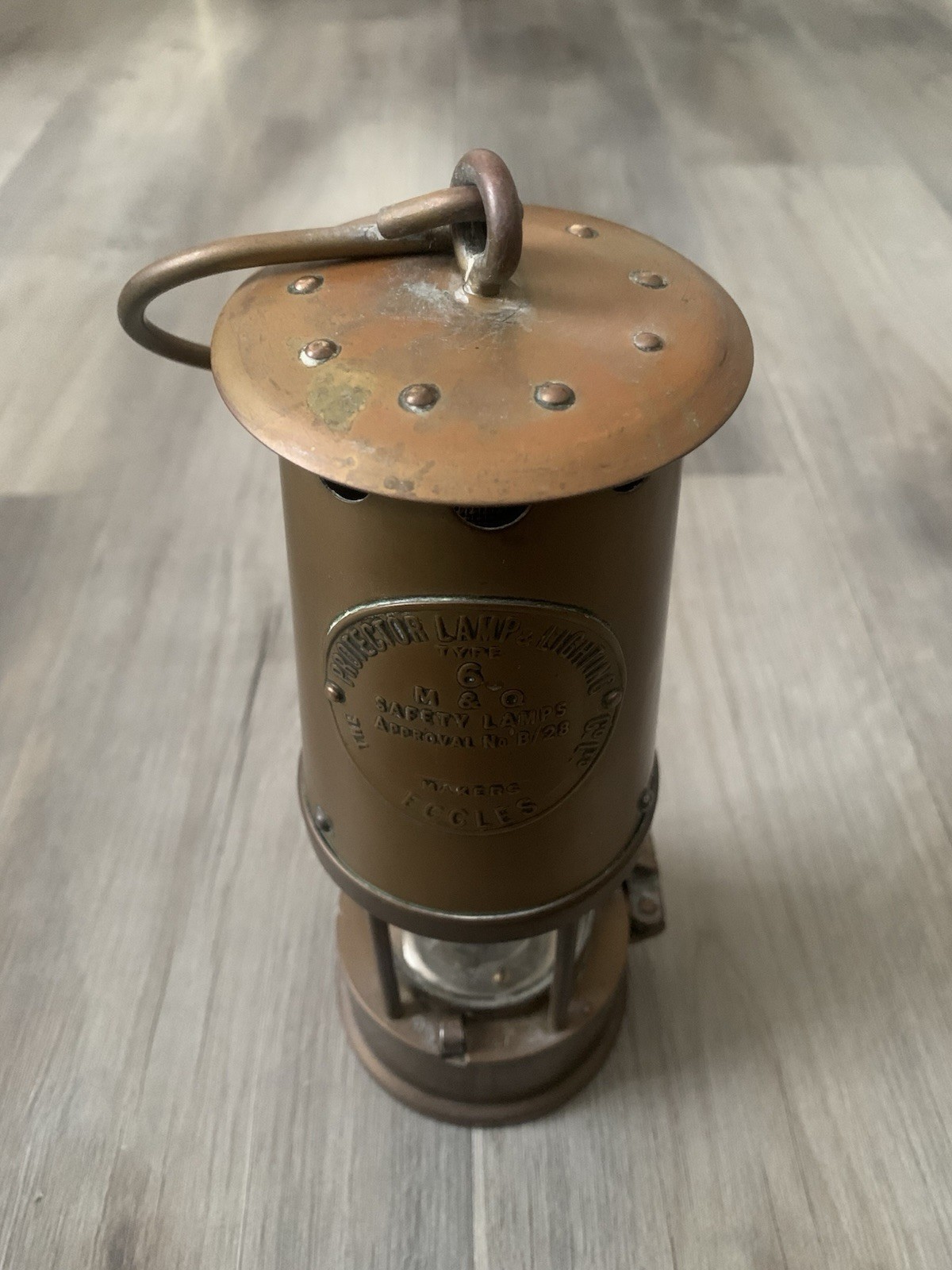 1974 Brass Miners Lamp Protector Eccles Type 6 M&Q