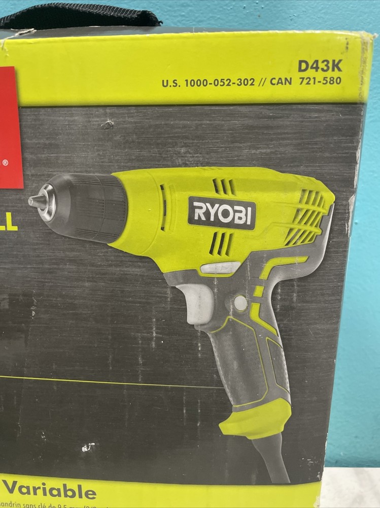 Ryobi Compact Variable Speed Drill 3/8"5.5 Amp Corded Variable Speed Bag D43K