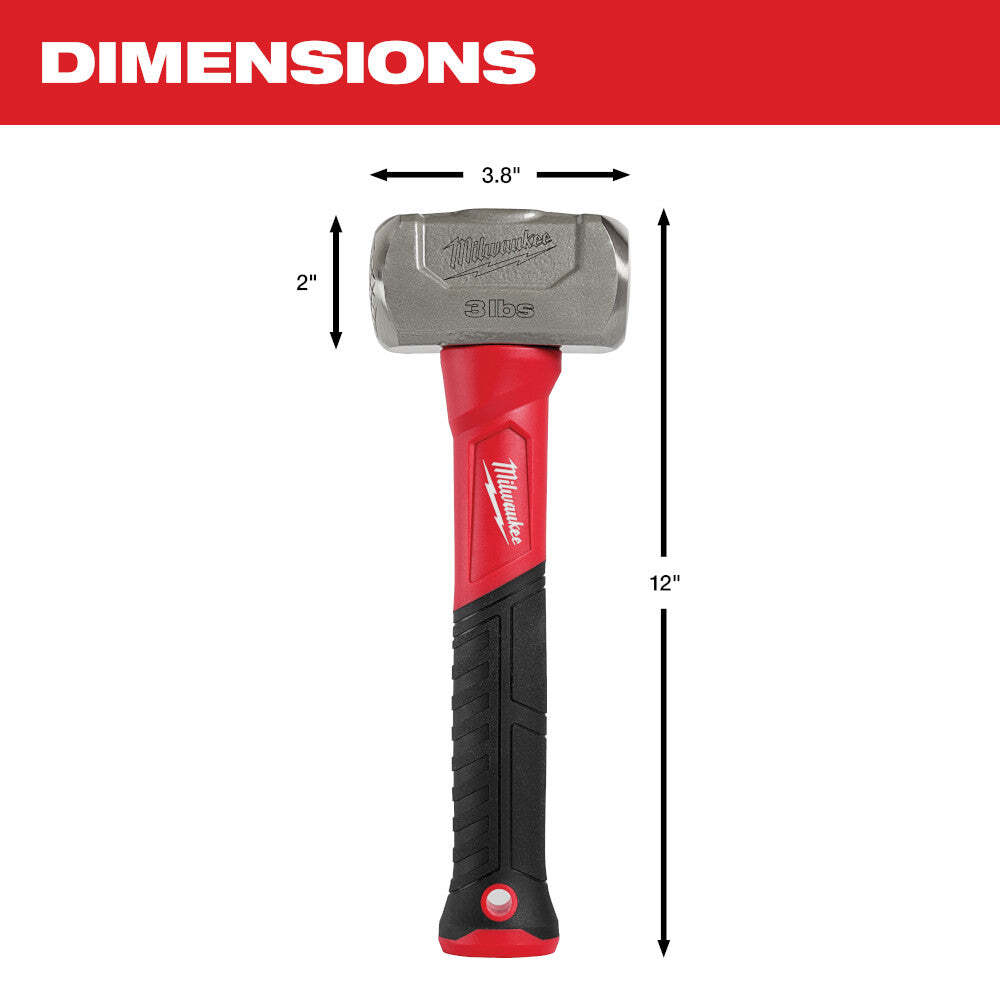 Milwaukee 48-22-9310 3 lbs Drilling Hammer w/ Milled/Smooth Face