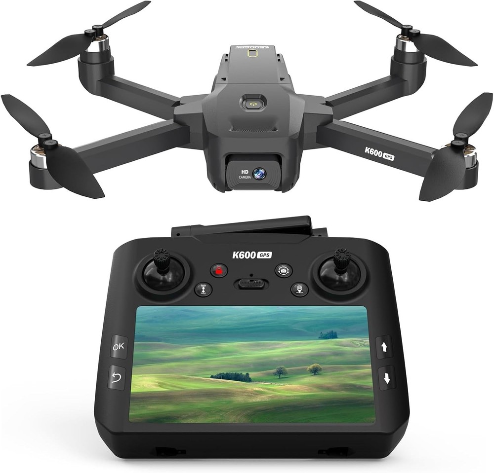 Karuisrc GPS Drone, 4.5" LCD Controller/App, 1080p Camera & 1,312ft Range