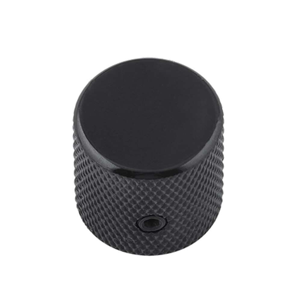 Guitar Control Knobs Flat Top Volume Tone Knobs 6mm Shaft Screw Type Metal Black