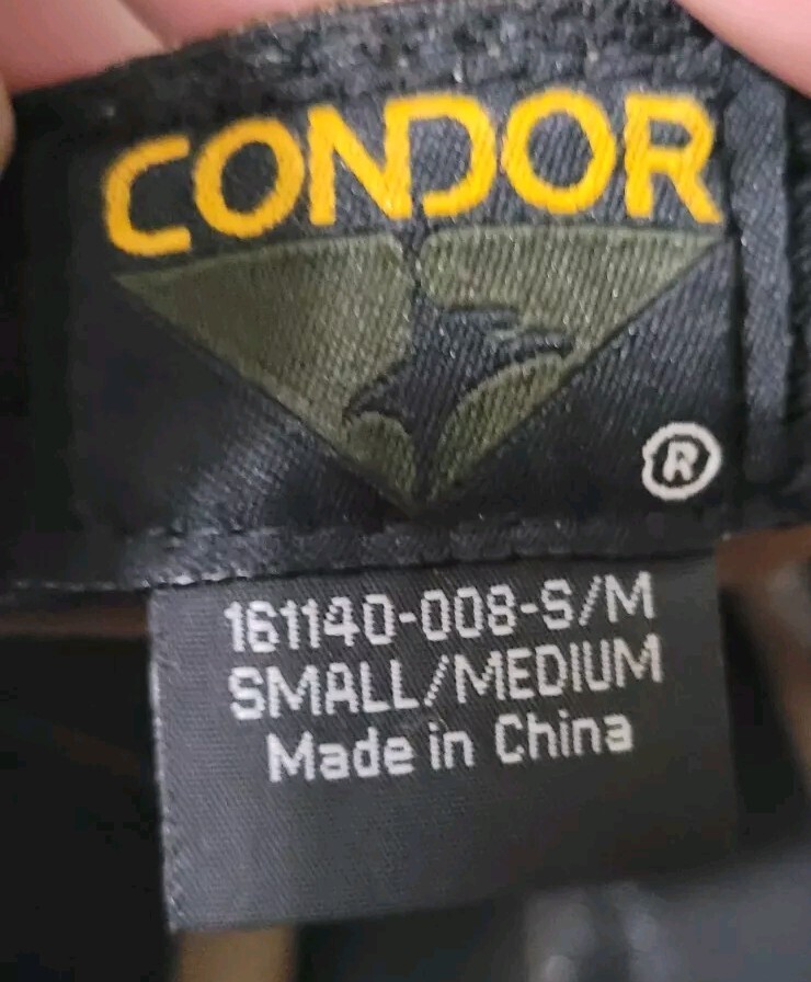 Condor Special Force Tactical Contractor CAP HAT Removable US Flag Small Medium