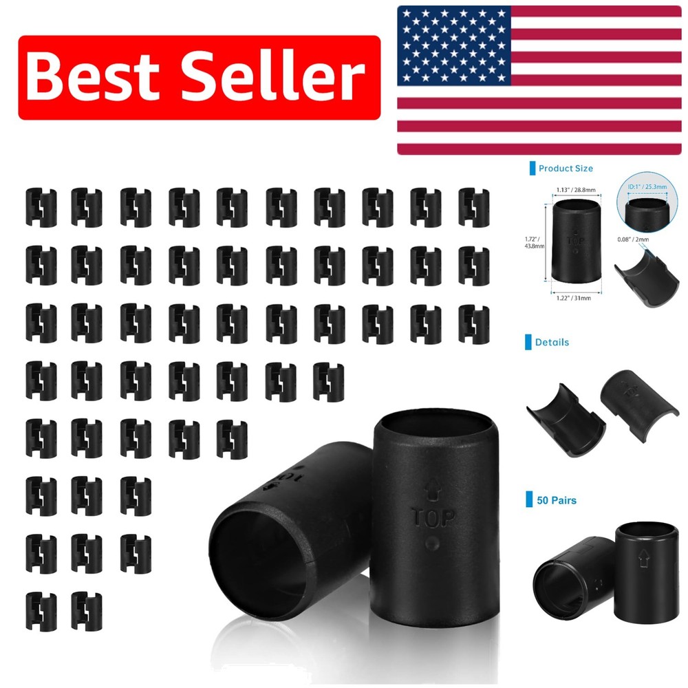100 Durable Black Wire Shelf Clips for 25mm Posts - Easy Installation Solution