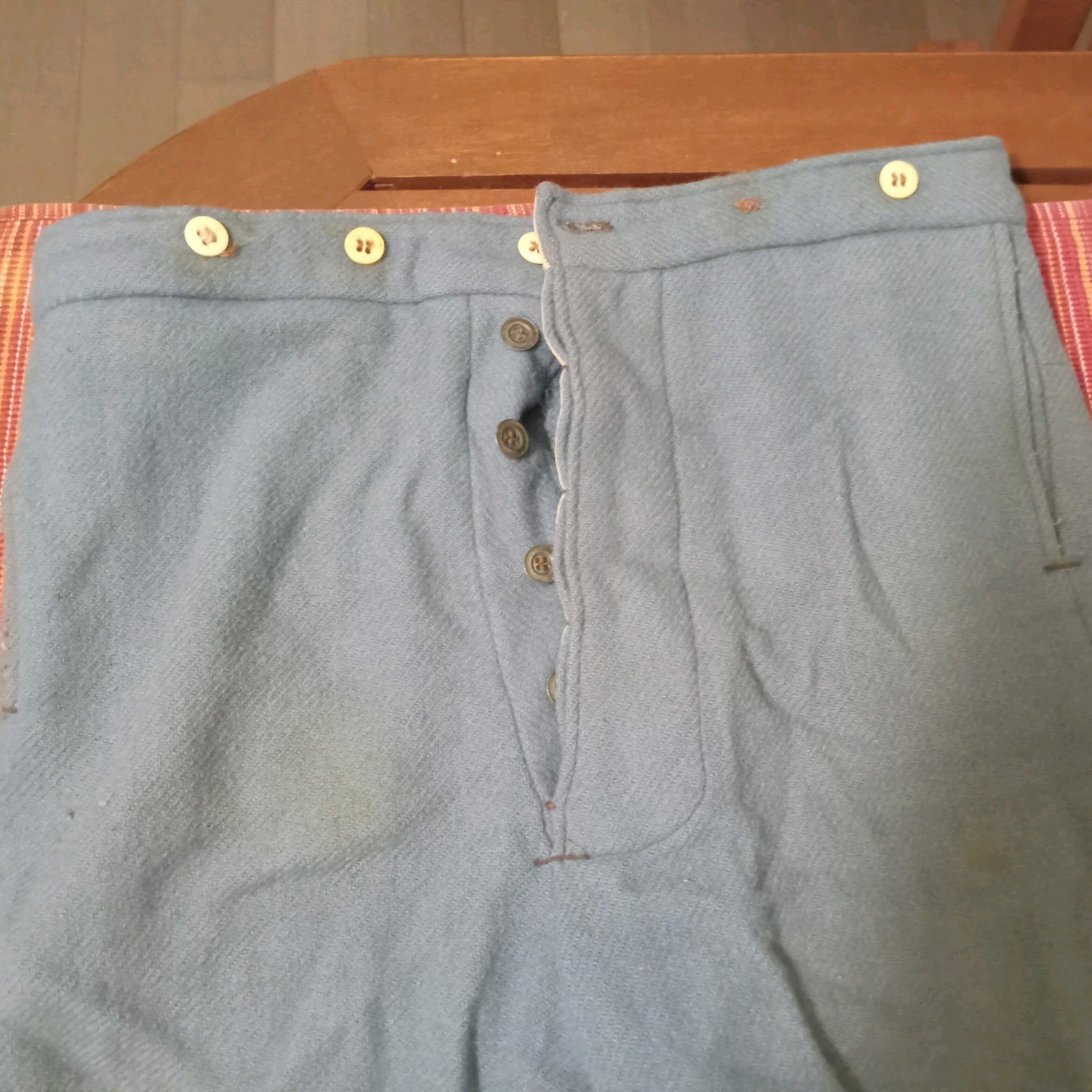 Vintage Civil War Reenactment Union Infantry Wool Trousers Used