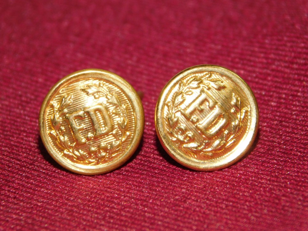 VINTAGE PIN PINBACKS 2 FIRE DEPARTMENT FD