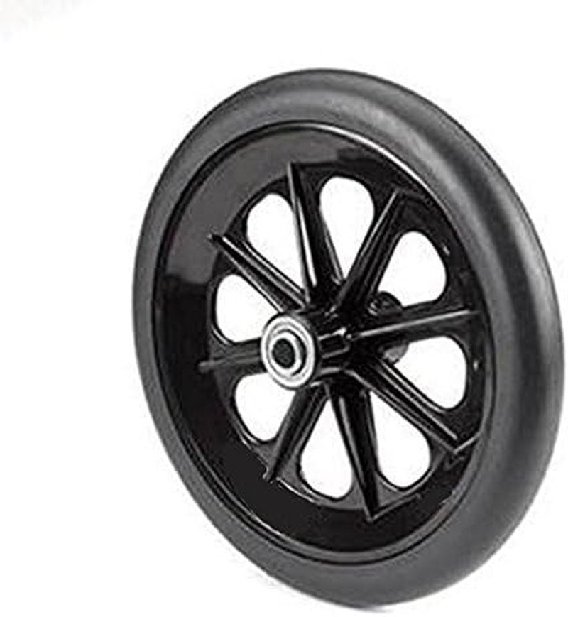 Wheelchair Replacement Wheels 8"x1" (1 Pack) – Flat-Free Casters, Solid Black Fr