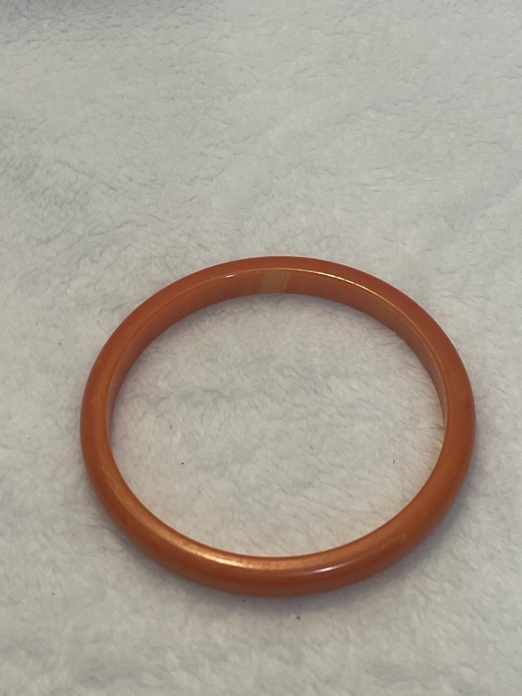 1940s Domed Orange Bakelite Bangle_Simichrome Tested
