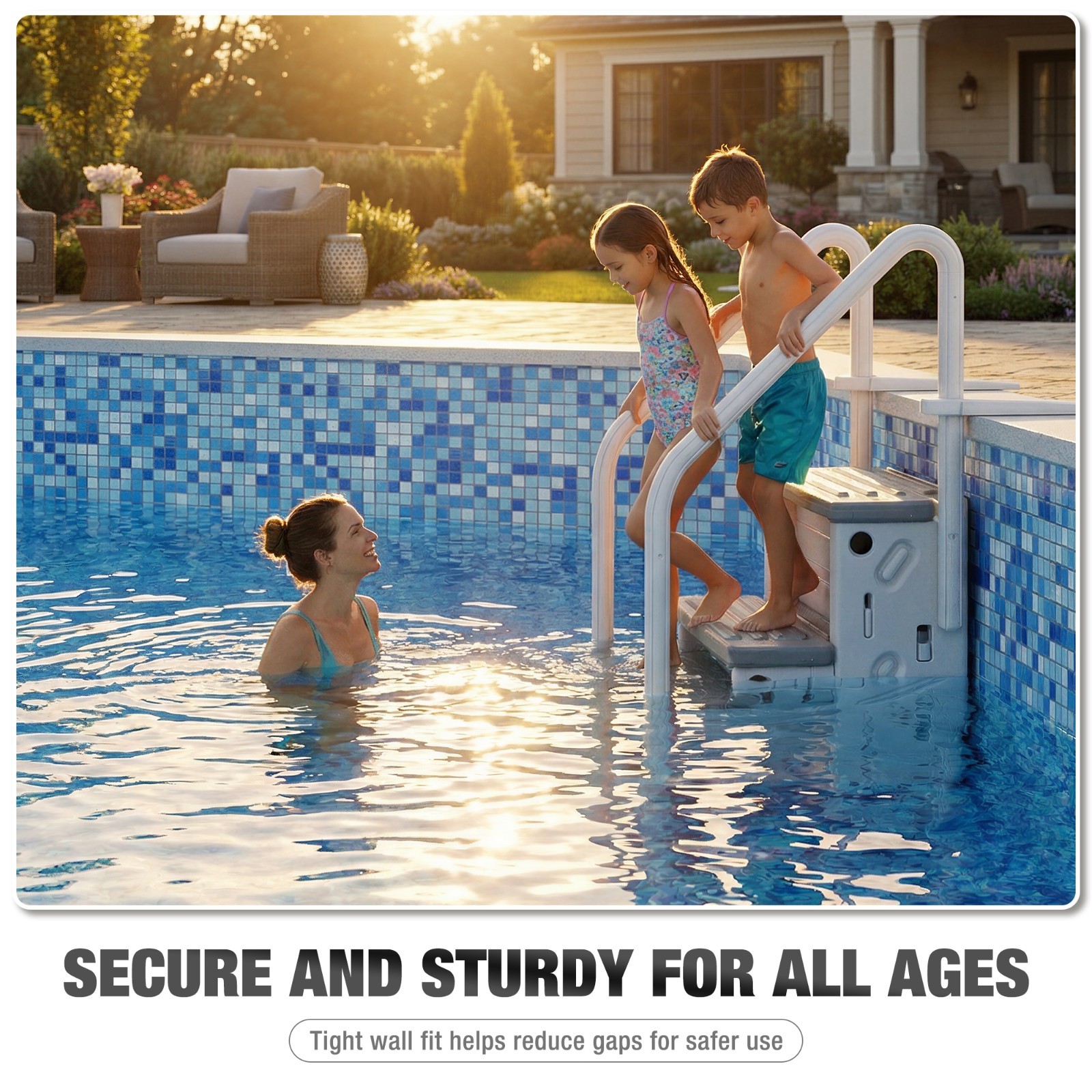 Pool Ladder above Ground, Heavy Duty 4-Step Pool Ladder with Dual Handrails