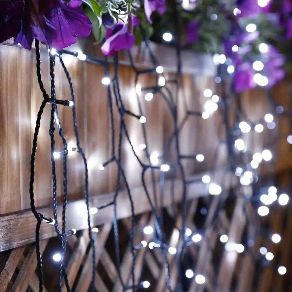 Solar String Lights with Each 100 LEDs-12M-LED Christmas Lights-White light