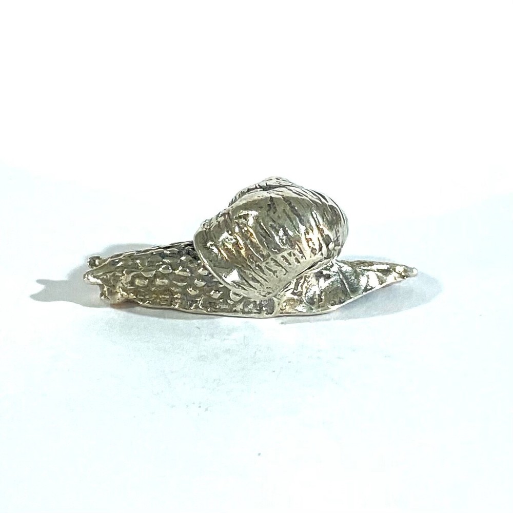 vintage solid silver snail miniature , hallmarked italian figurine