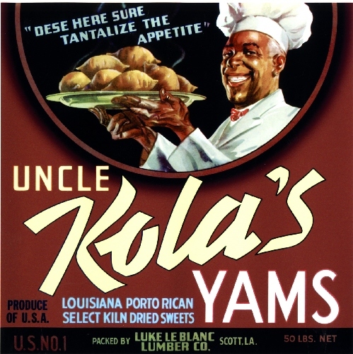 Scott Louisiana Uncle Kola's #2 Sweet Potato Yams Vegetable Crate Label Print