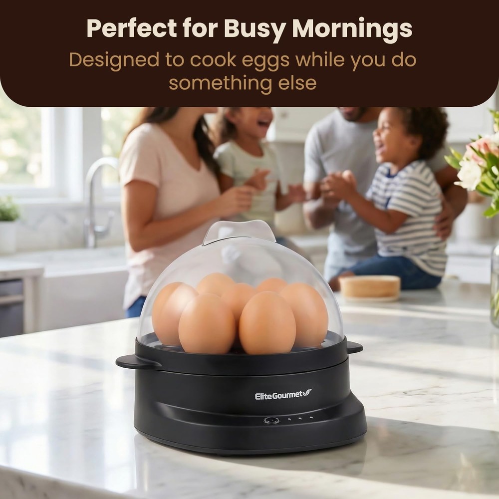 7-Egg Electric Egg Cooker with Voice Alerts – Soft, Medium & Hard-Boiled Eggs...