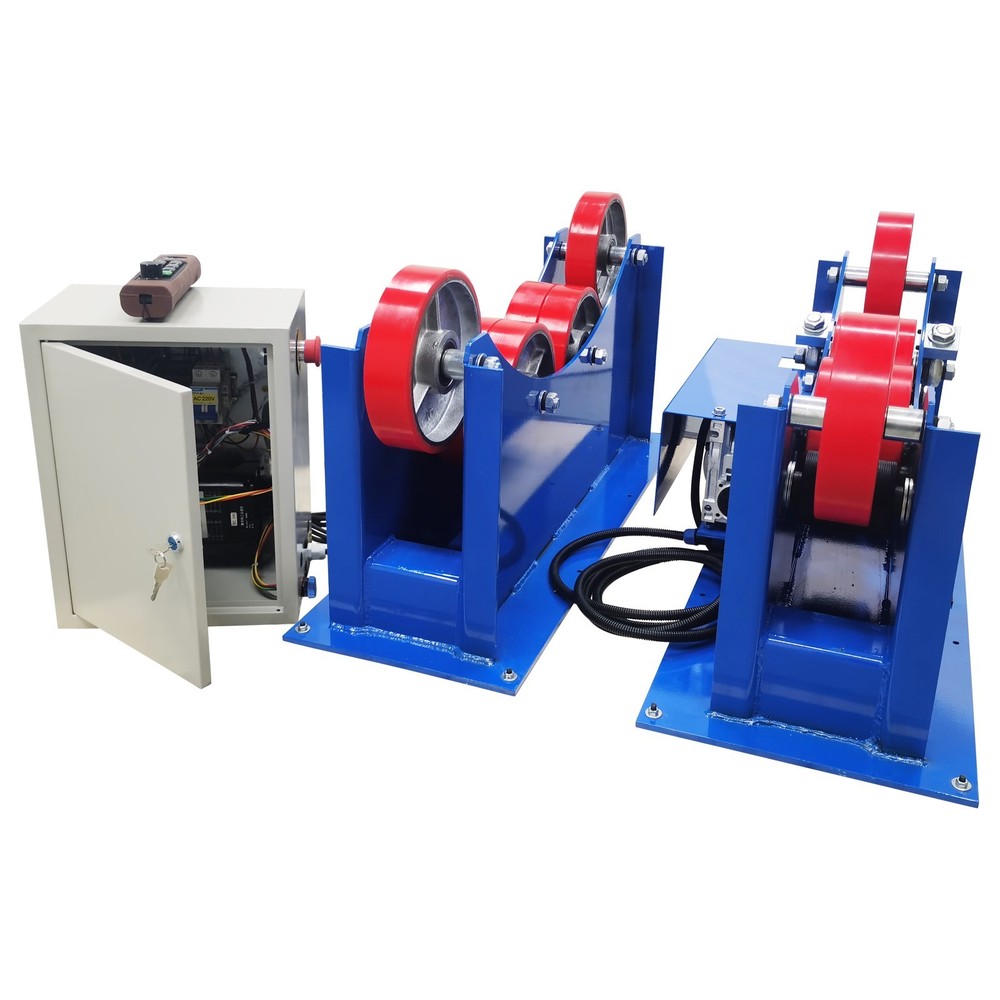 3Ton/ 6600lb Welding Tunning Roller Remote Controller Four Rubber Wheels 220V