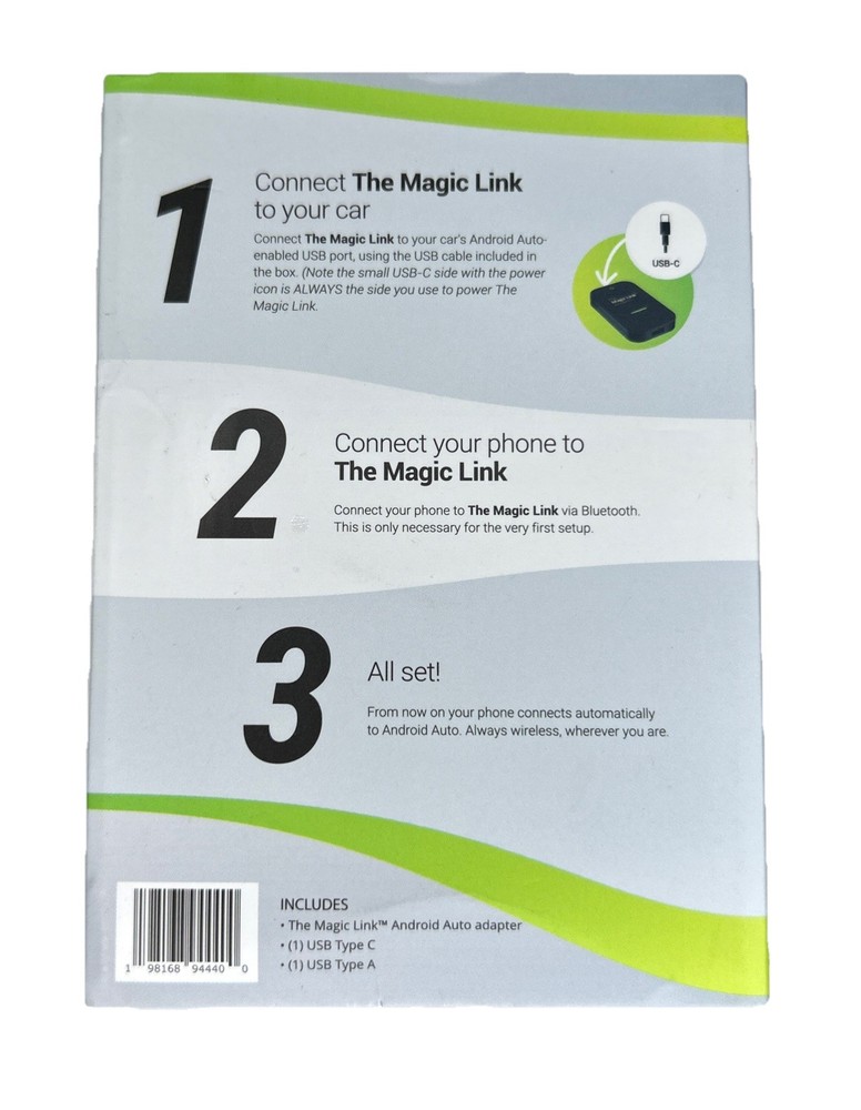 The Magic Link Box Android Auto Version Original Wireless Android Auto Adapter