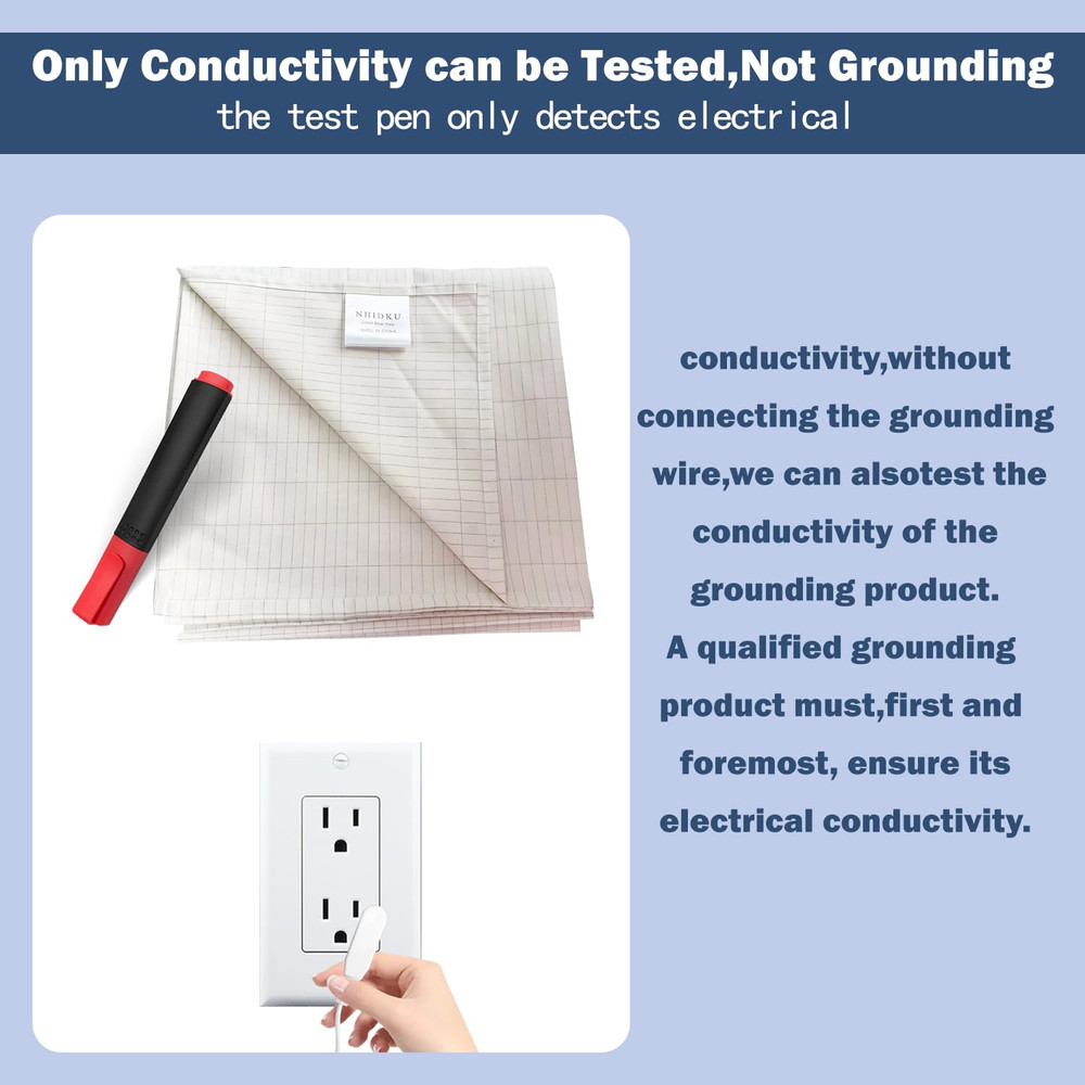 Conductivity Test Pen, Continuity Tester for Grounding Mats, Sheets, Pads, Blank