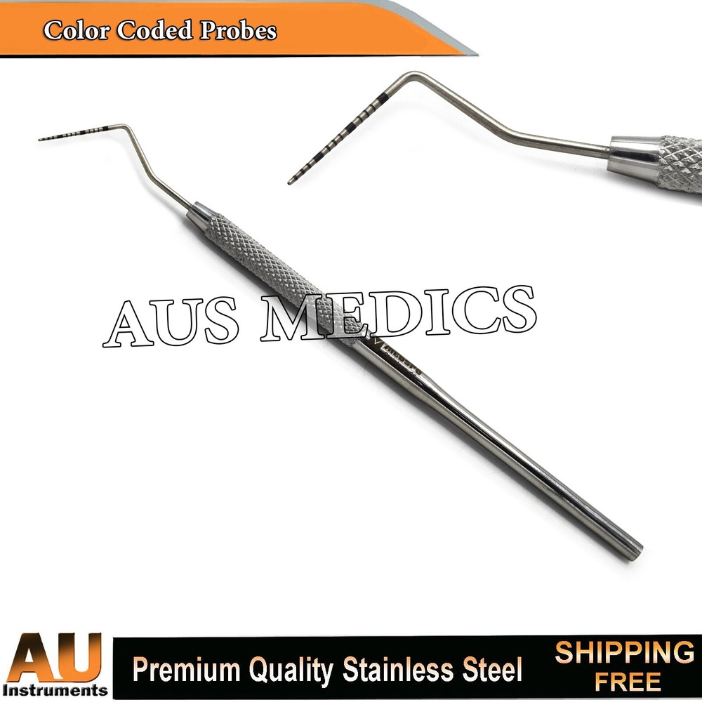 Dentistry Mouth Tooth Inspection Kit Instruments Color Coded Measuring Probes