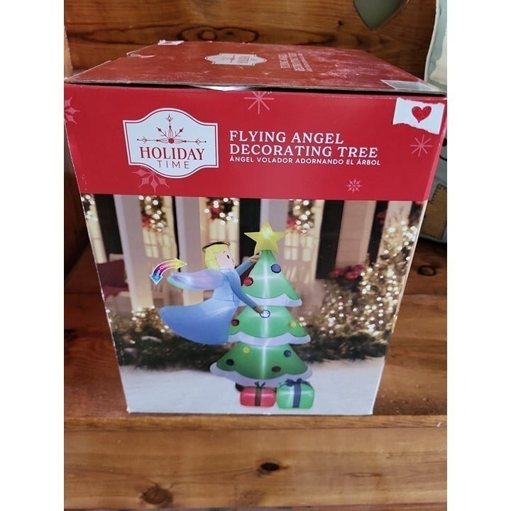 Holiday Time Flying Angel Decorating Tree Inflatable, 6.5FT Christmas Lights Up