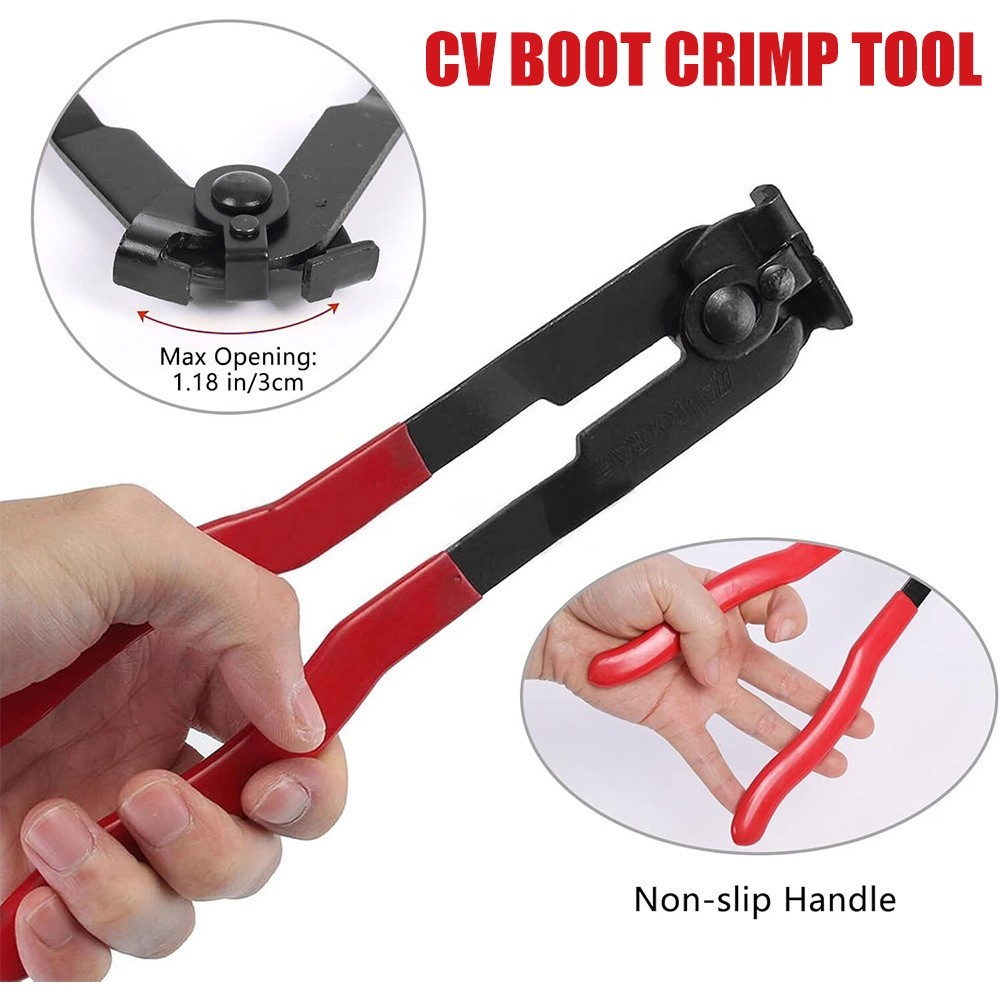 CV Joint Axle Boot Clamp Pliers Tool w/12 Crimp Bands Replace For Auto / ATV US