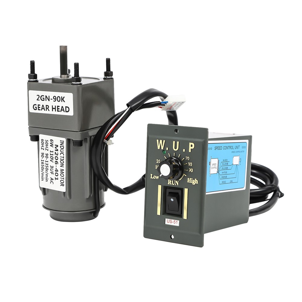Adjustable AC 110V Worm Gear Motor 6W with Speed Controller and High Efficiency
