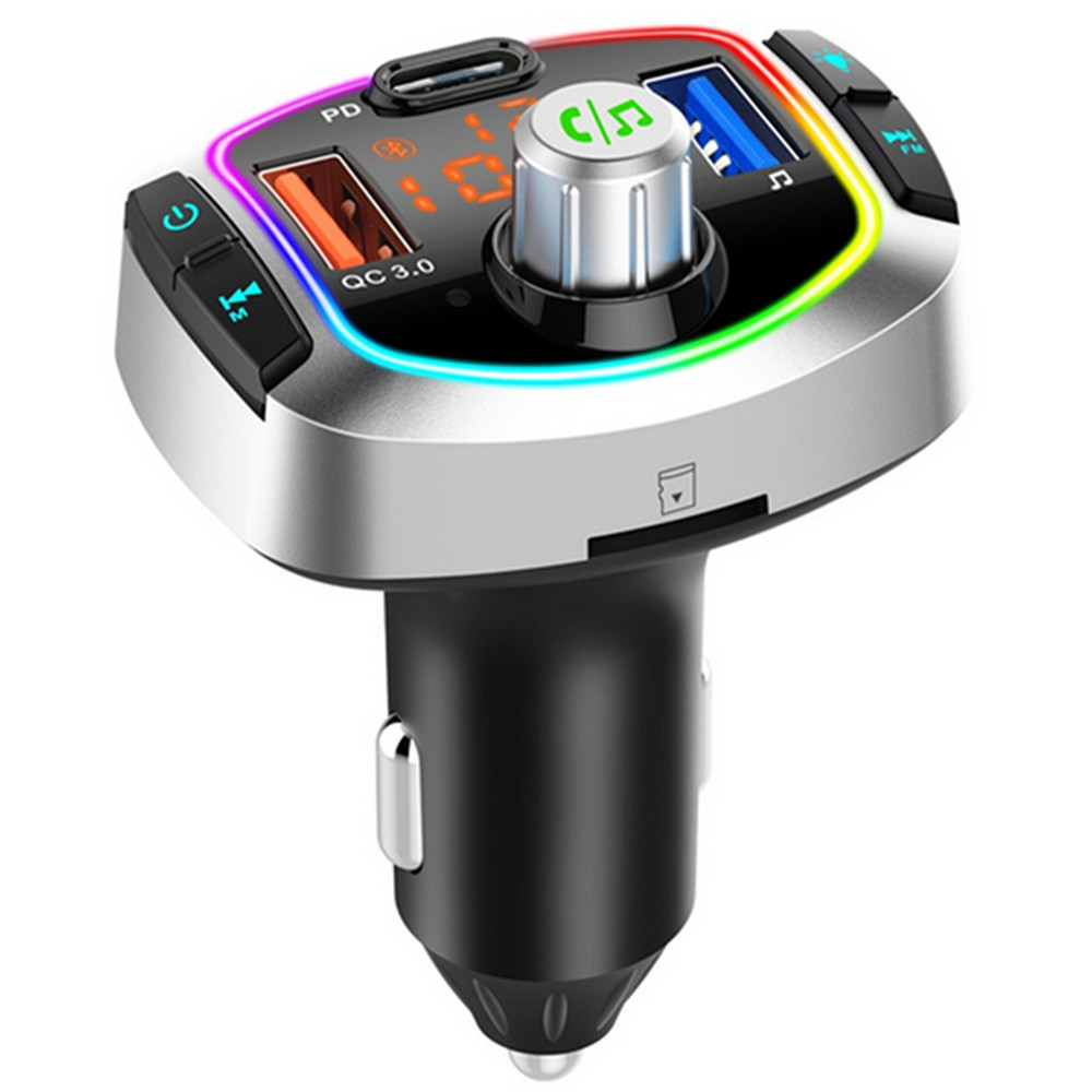 LED Backlit Bluetooth FM Transmitter Car MP3 TF/U Disk Player Handsfree USB PD