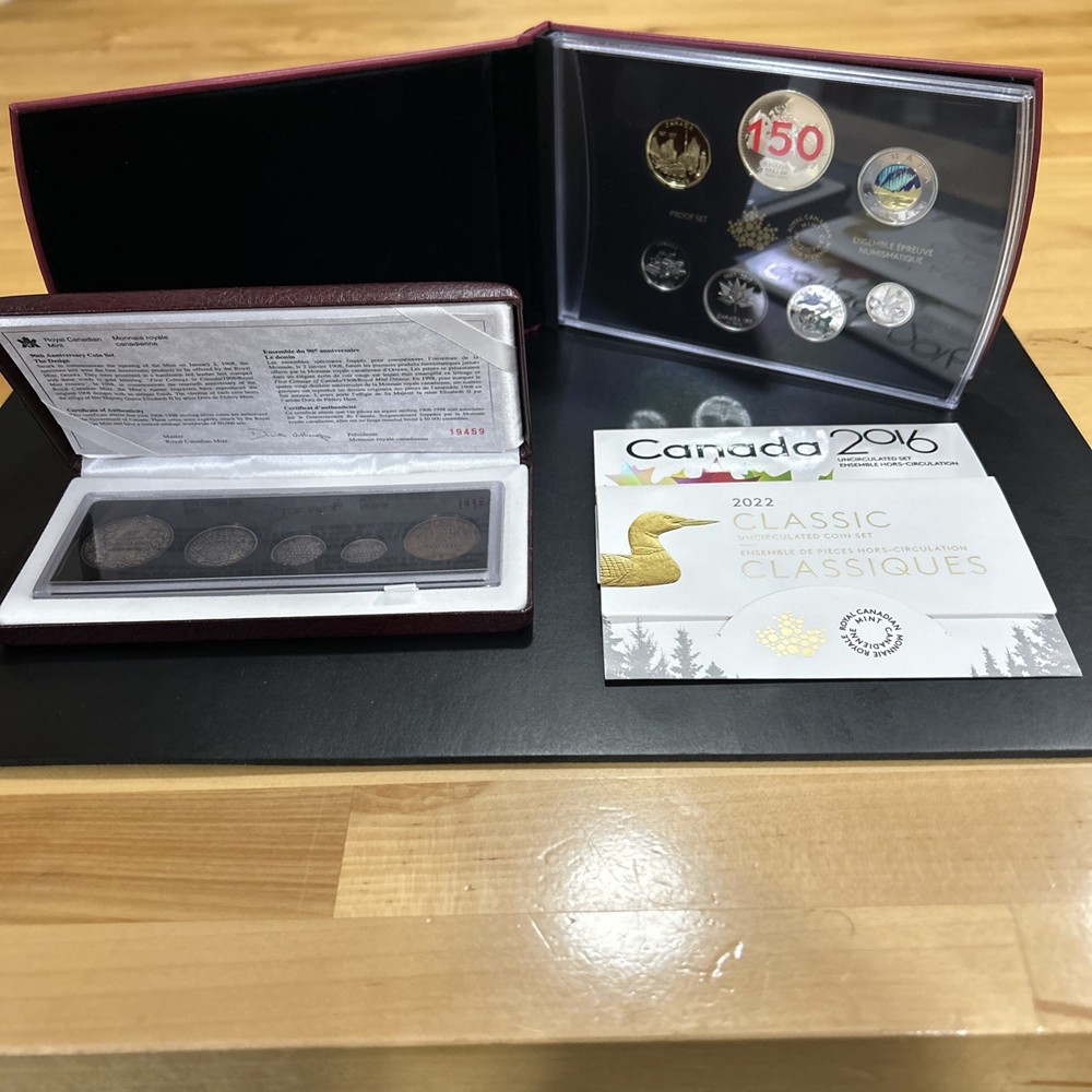 Canada 150 Silver Dollar Proof Set, 90th Anniversary Coin Set, & 2016/2022 Sets