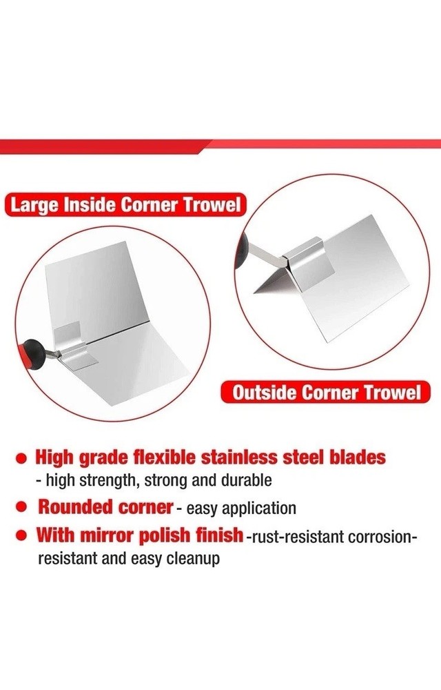 Goldblatt Drywall Corner Tool 2PCS Set 5" Outside 3.5'' Inside Corner Knife Set