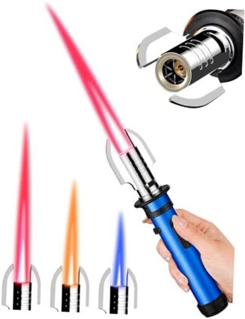 Torch Lighter, Refillable Butane Jet Flame Lighter with Adjustable Flame & Blue