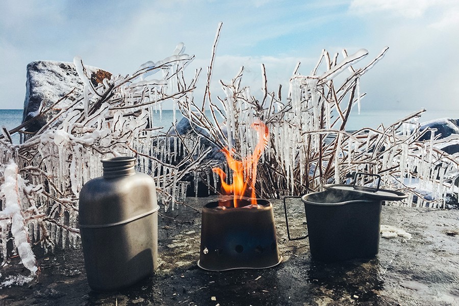 Keith Titanium Ti3060 Canteen Mess Kit - New Ultralight Carrying Pouch