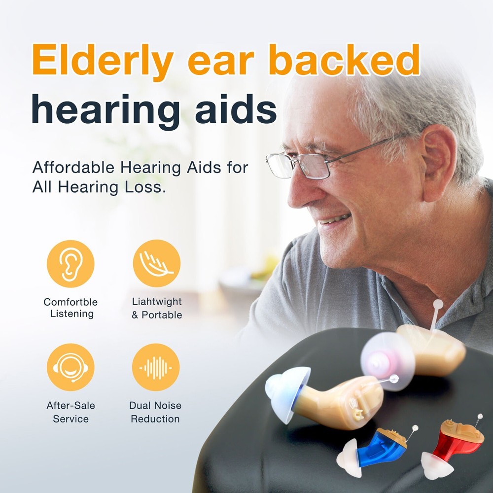 Hearing Aids Amplifier, Noise Cancelling, Adjustable Volume,Nearly Invisible