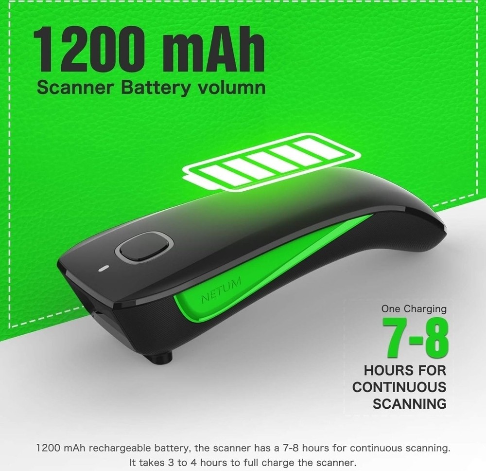 Netum Pocket Barcode Reader C740 Bluetooth Wireless Scanner New