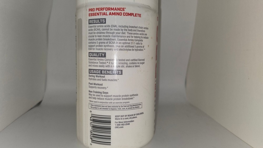 GNC PRO PERFORMANCE Essential Amino Complete BCAA EAA Strawberry Kiwi Exp 11/26