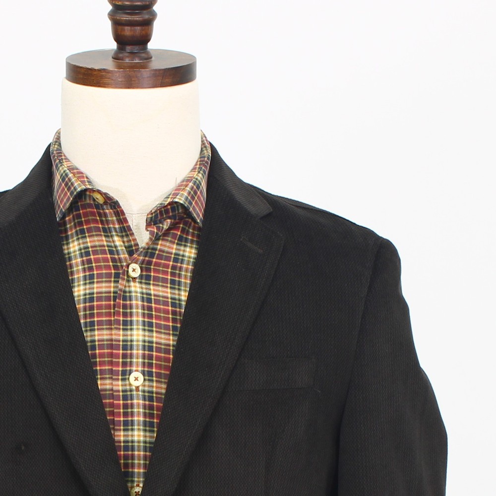 Pronto Uomo 40R Brown Sport Coat Blazer Jacket Solid 2-Button Polyester