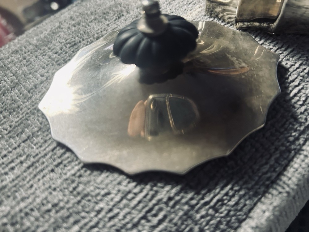 Beautiful Etched Silver Covered Dish, Lunt