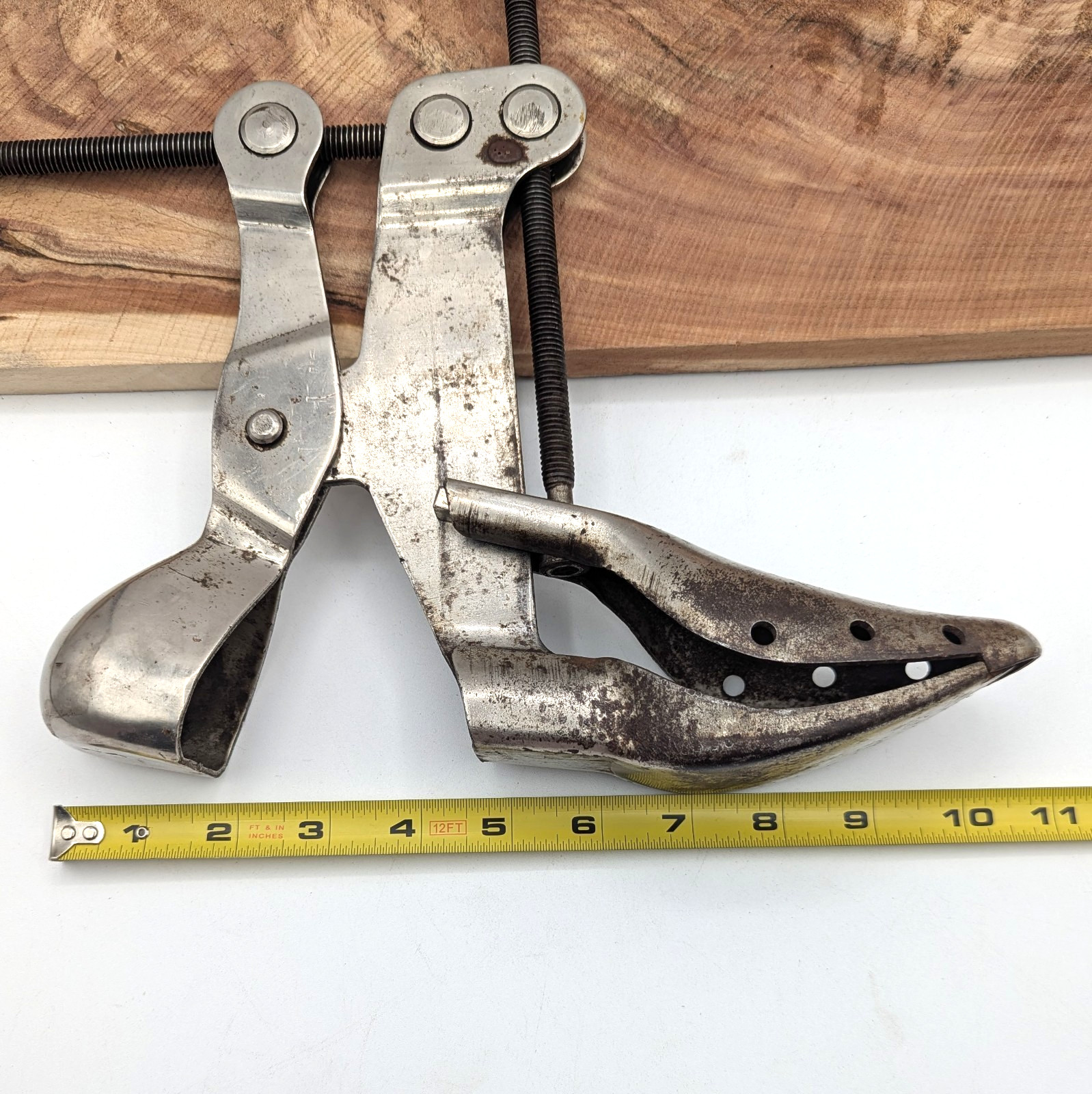 Vintage 1929 Nu-Way Steel Industrial Steampunk Shoe Stretcher Factory Sizer